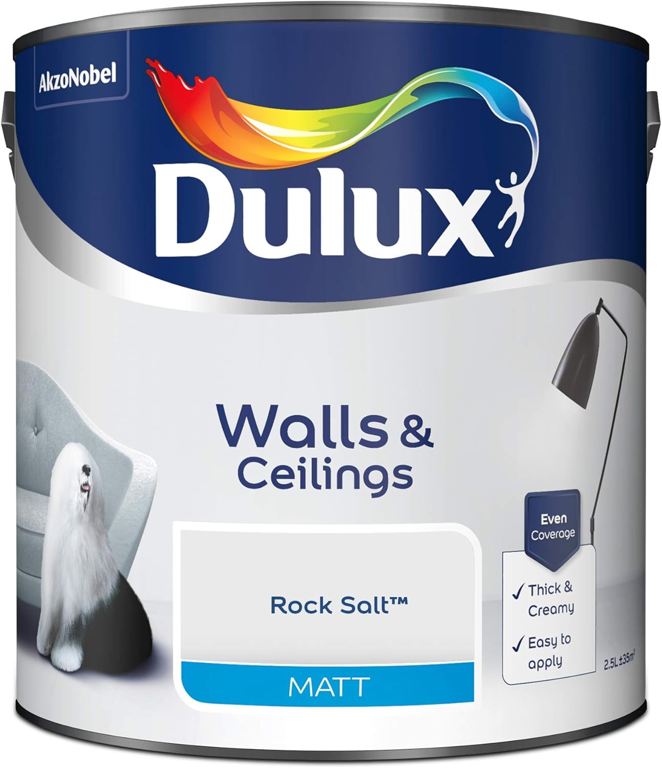 Dulux Matt Emulsion Paint For Walls And Ceilings - Rock Salt 2.5L
