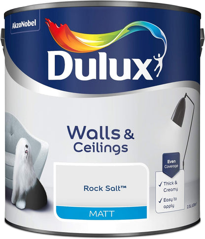 Dulux Matt Emulsion Paint For Walls And Ceilings - Rock Salt 2.5L