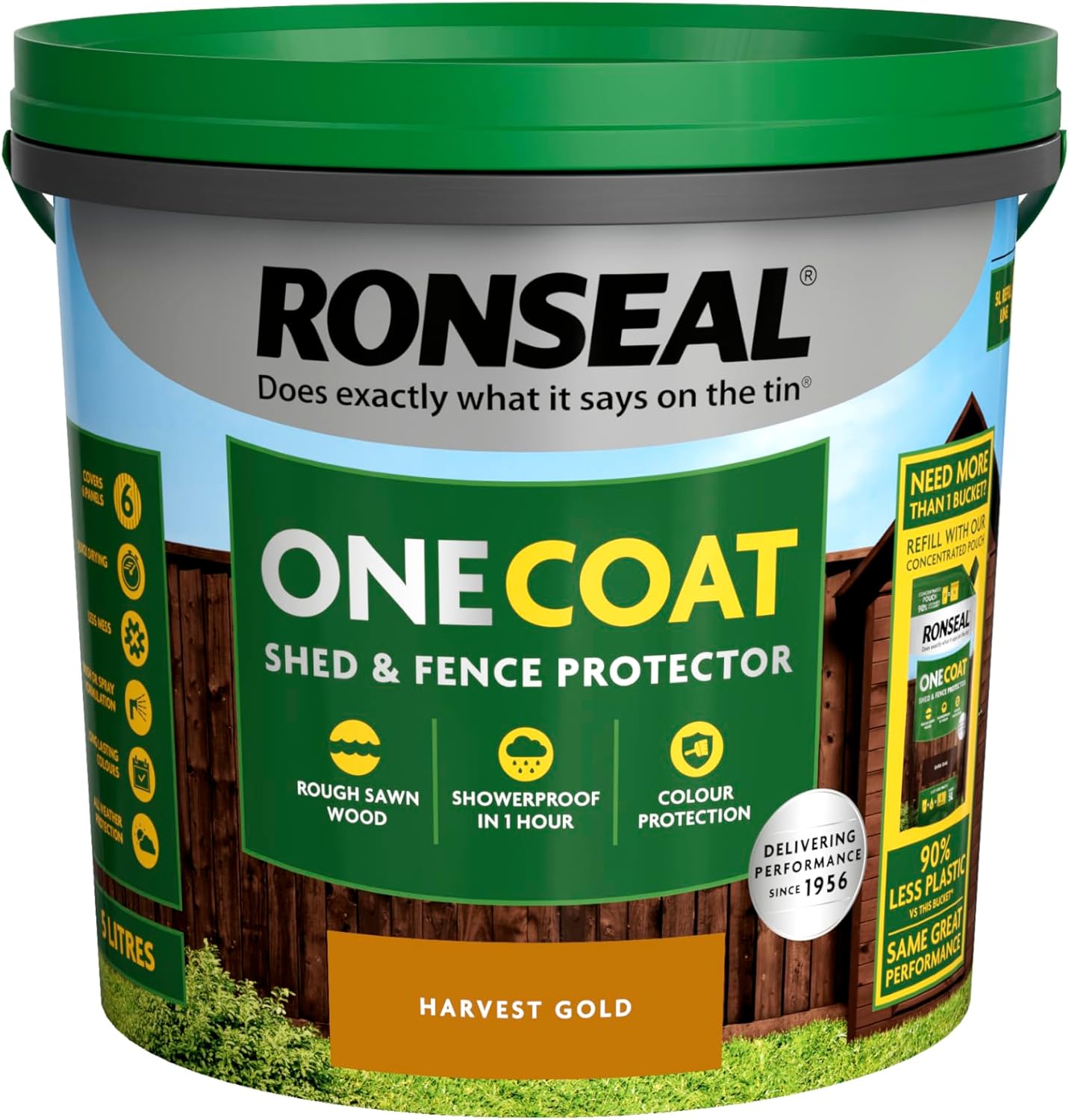 Ronseal One Coat Shed and Fence Protector Harvest Gold 5 litres