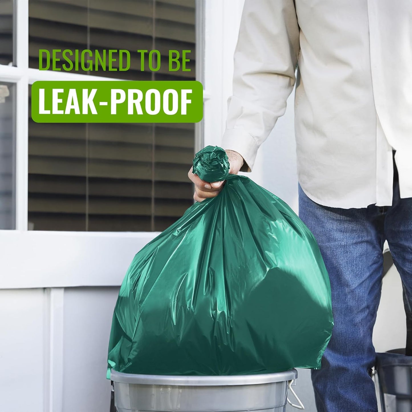 Ecobag 10 - Pack Extra Strong Heavy Duty Garden Sacks, 100L Recyclable Refuse Bags