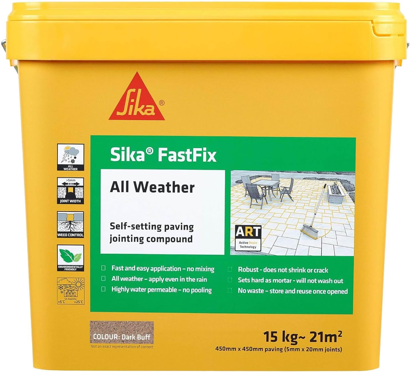 Sika FastFix All Weather Self-Setting Paving Jointing Compound | Ready to Use 15k | DARK BUFF