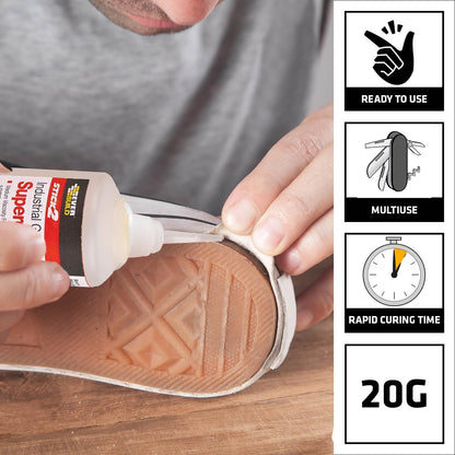 Everbuild Stick2 General Purpose Superglue | Industrial Grade | High Strength | Rapid Setting | Clear | 20g | 3 Pack Bundle