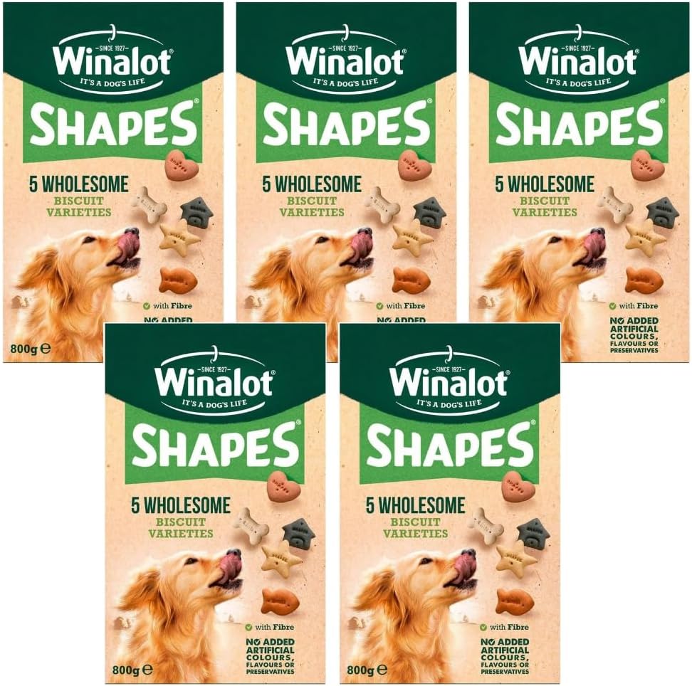 Winalot Dog Treats Shapes Dog Biscuits 800g - 5 Pack Bundle