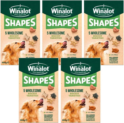 Winalot Dog Treats Shapes Dog Biscuits 800g - 5 Pack Bundle