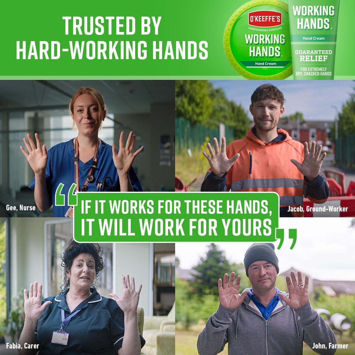 O’Keeffe’s Working Hands | Hand Cream for Extremely Dry, Cracked Hands | 96g Jar