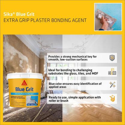 Sika Everbuild Blue Grit, Extra Grip Plaster Bonding Agent | 10 Litre