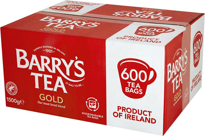 Barry's Gold Teabags 100% Black Tea. Expertly Blended in Ireland 600 Per Box