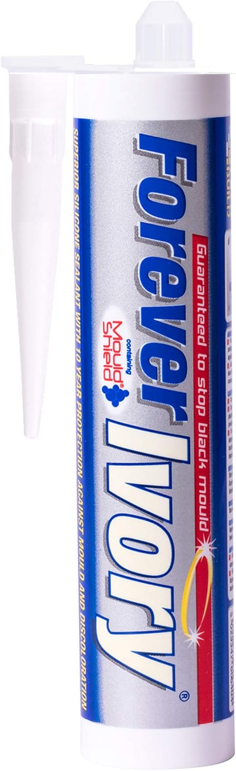 Everbuild Forever Ivory Anti-Mould Silicone Sealant  Ivory | 295ml