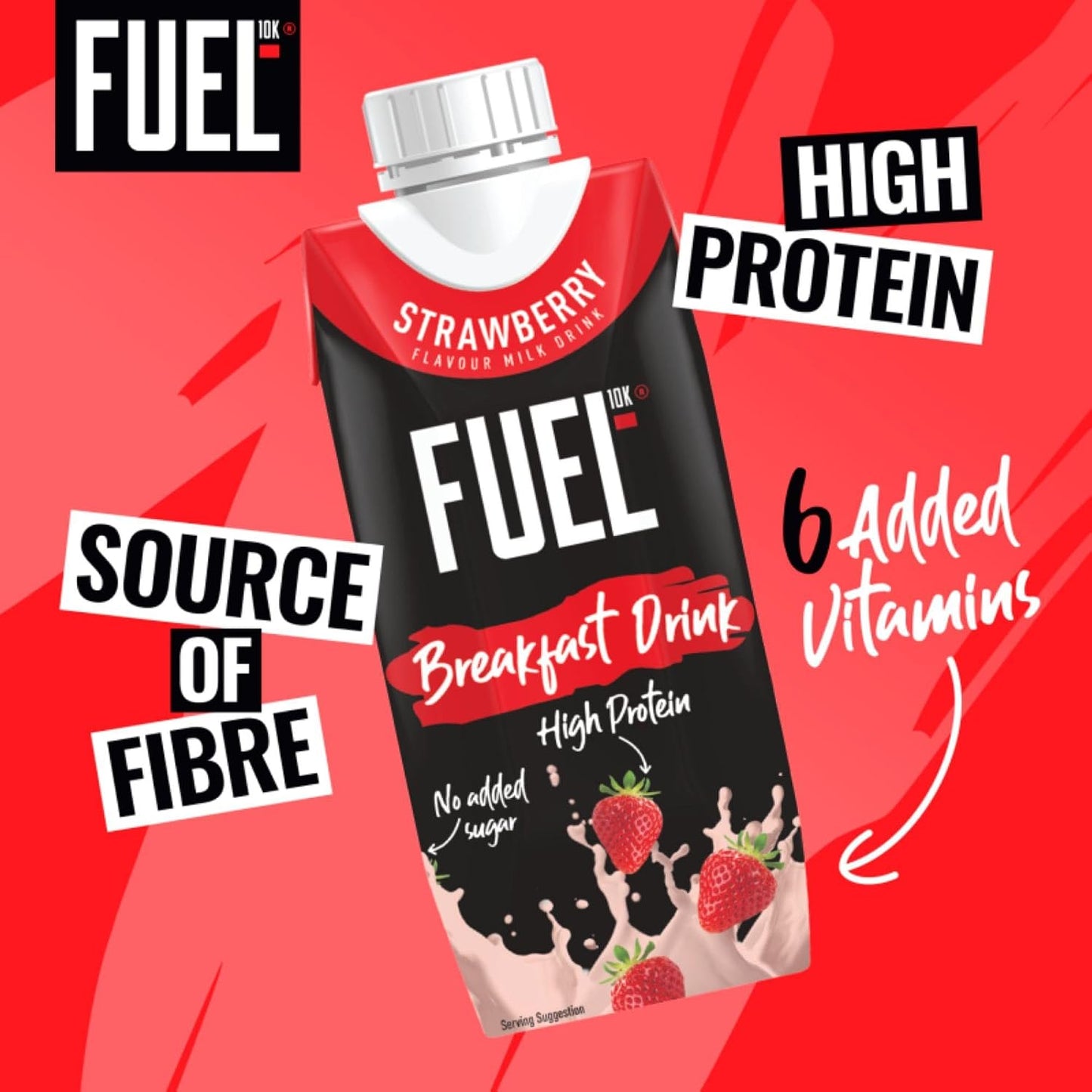 Fuel 10K Strawberry High Protein Breakfast Drink 8x330ml
