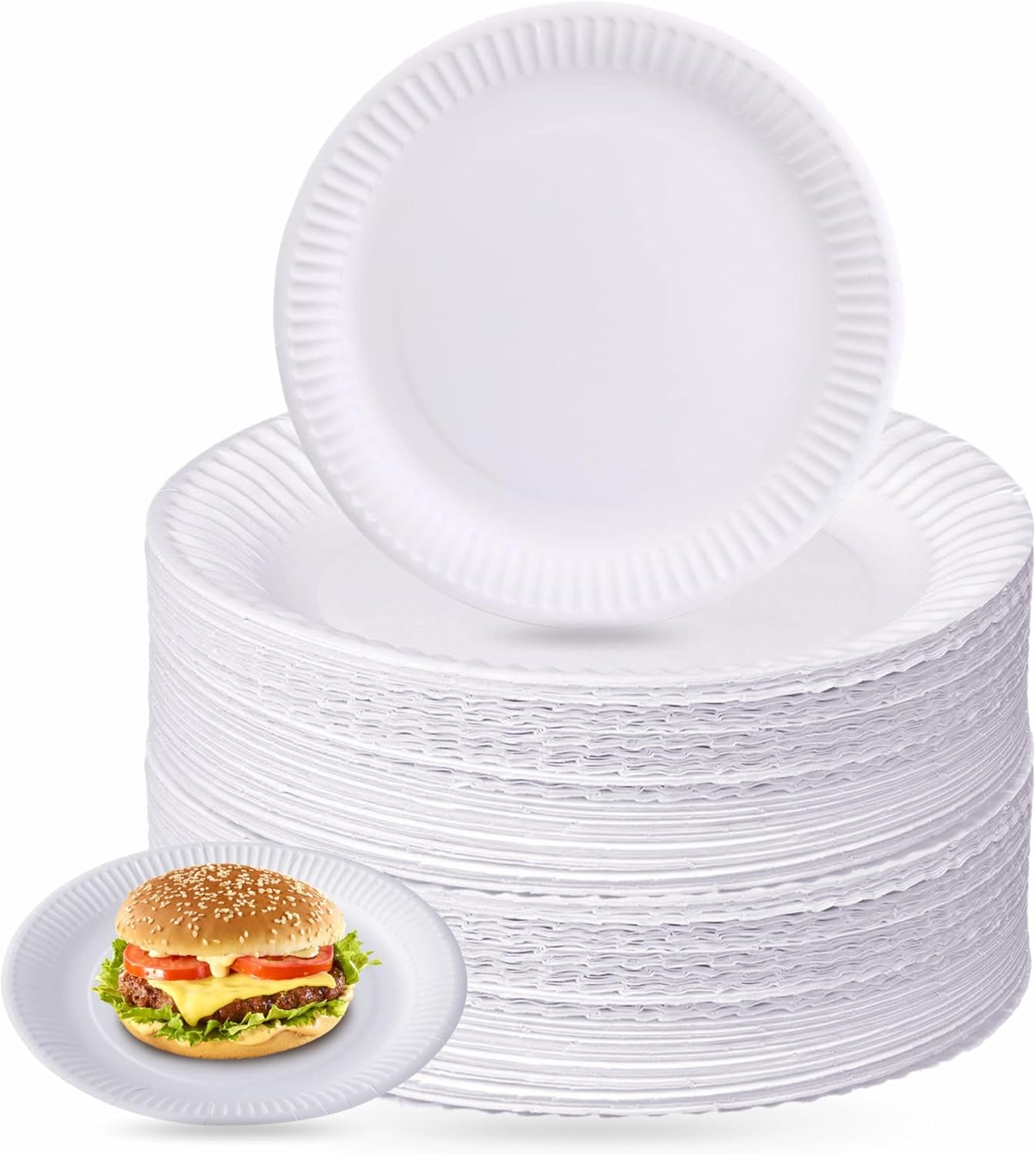 Kingfisher Kcp1009 White Disposable Paper Plates 9" Pack Of 100