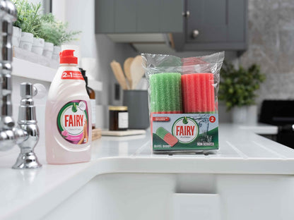 Fairy Platinum Non Scratch Glassware Cup Clean  Pack Of 2  | 3 x 2 Pack Bundle