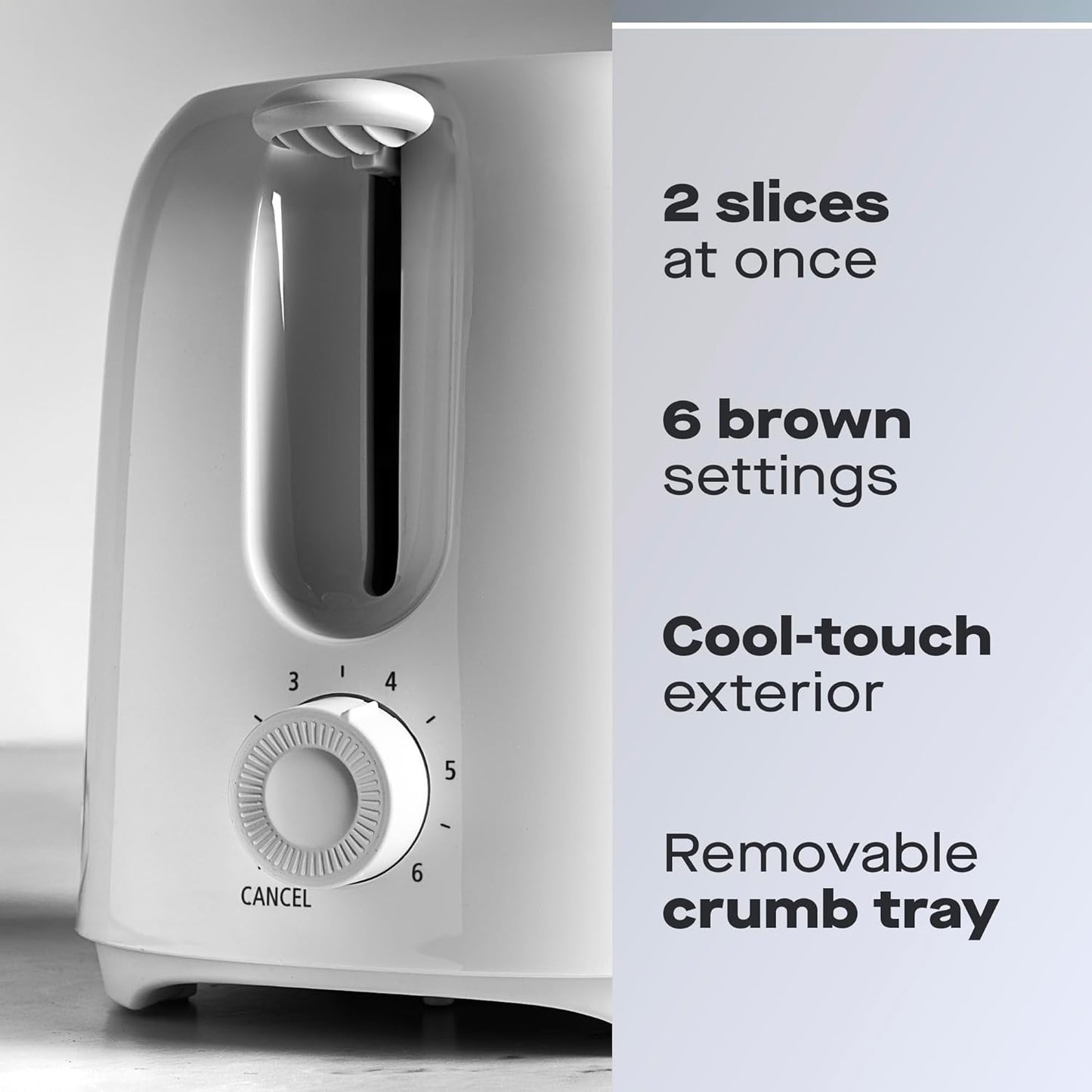 Daewoo Essentials 2 Slice Toaster |  White | 700W