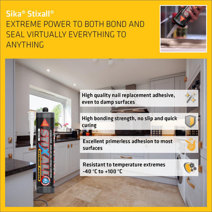 Sika Everbuild Stixall | Extreme Power Sealant And Adhesive | Waterproof | White | 12 x 290ml