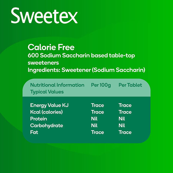 Sweetex Calorie Free Tablets for Tea & Coffee 700's Dispenser