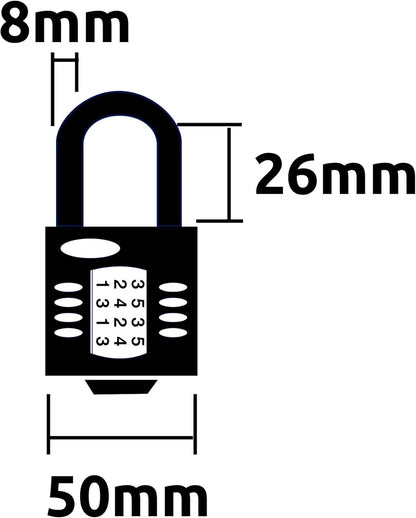 Squire Heavy Duty Padlock (Cp50) - Steel Shackle - 4 Wheel Combination (Blue, 50 Mm)