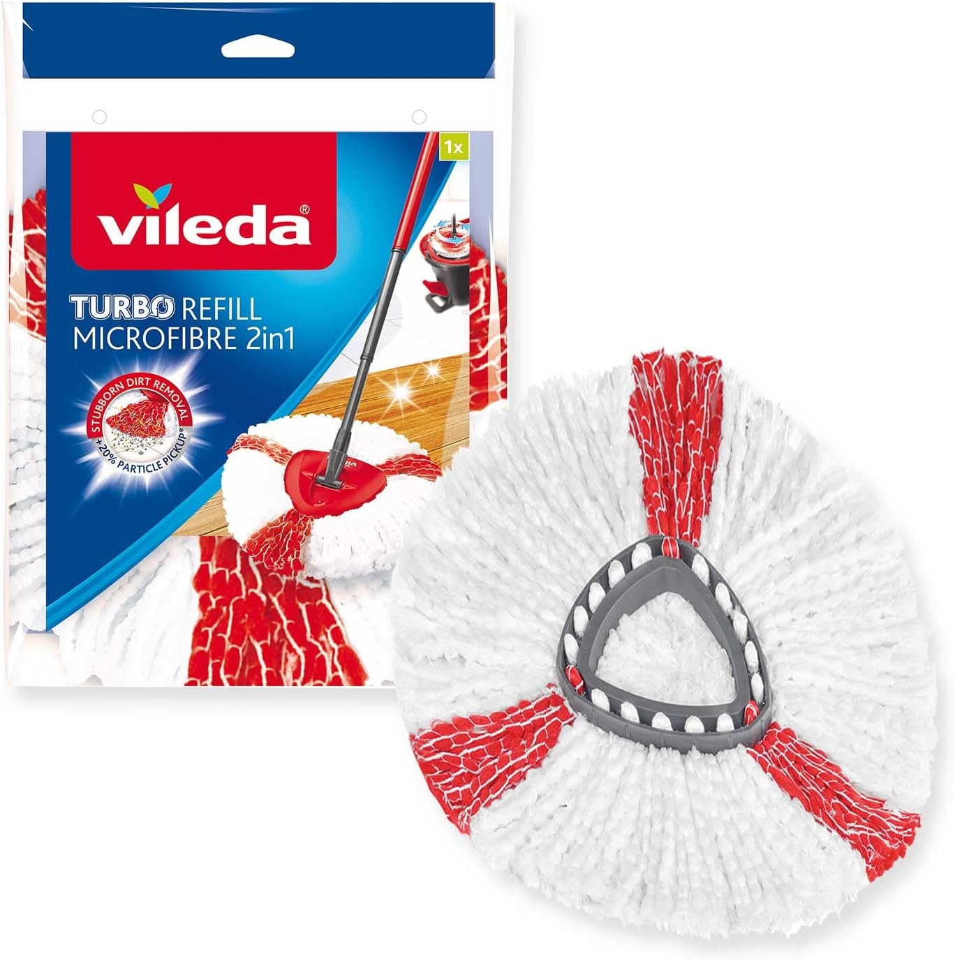 Vileda Turbo 2In1 Easywring&Clean Mop Replacement Heads Pack Of 1