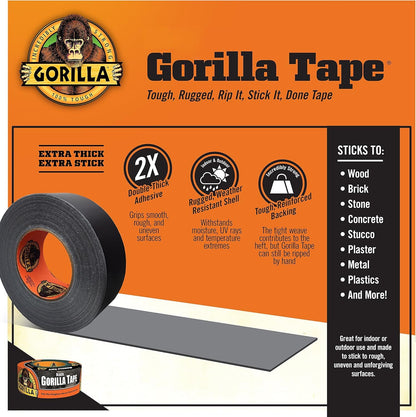 Gorilla Tape Black | water Resistant | Extra Strong | 1 x 32m