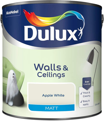Dulux Natural hints Apple white Matt Emulsion paint, 2.5L