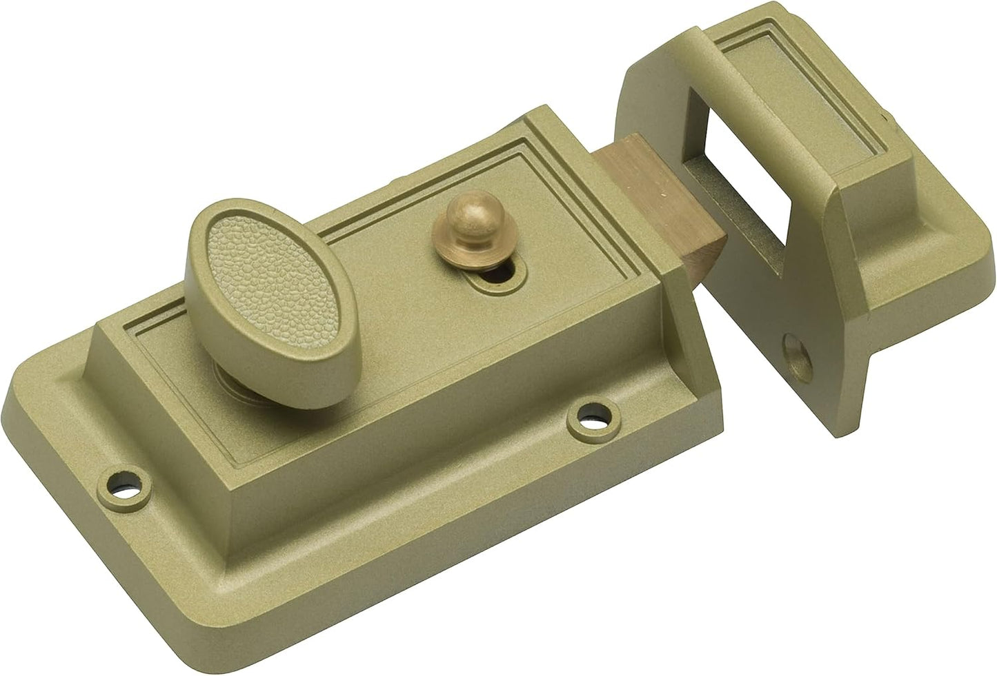 Sterling Standard Nightlatch | Left & righthanded Doors | Champagne | Full Pack | 2 keys | NLS10