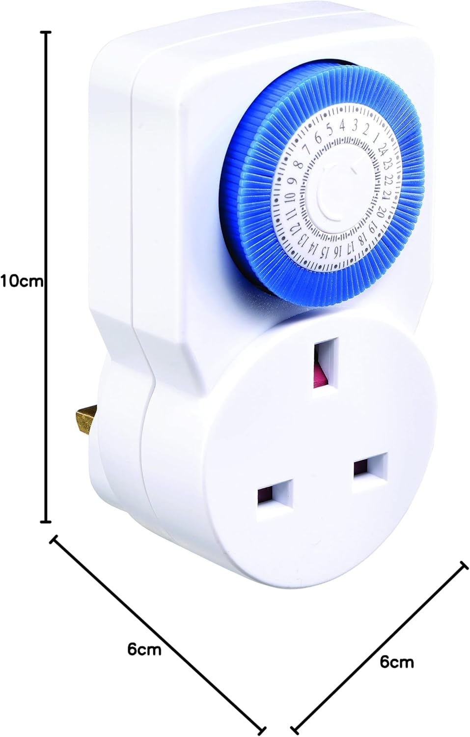 Masterplug Tms24-Mp Energy Saving Daily Mechanical Segment Timer Plug, White