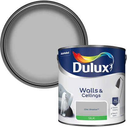 Dulux Silk Emulsion Paint For Walls And Ceilings - Chic Shadow 2.5 Litres