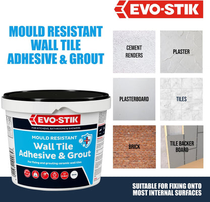 EVO-STIK Mould Resistant Wall Tile Adhesive & Grout 2.5 Litre
