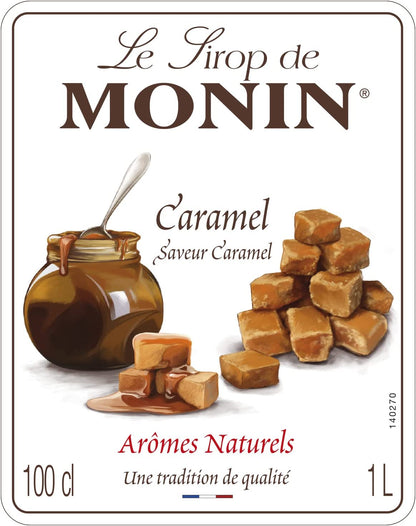 MONIN Premium Caramel Syrup 1 Litre for Coffee & Cocktails