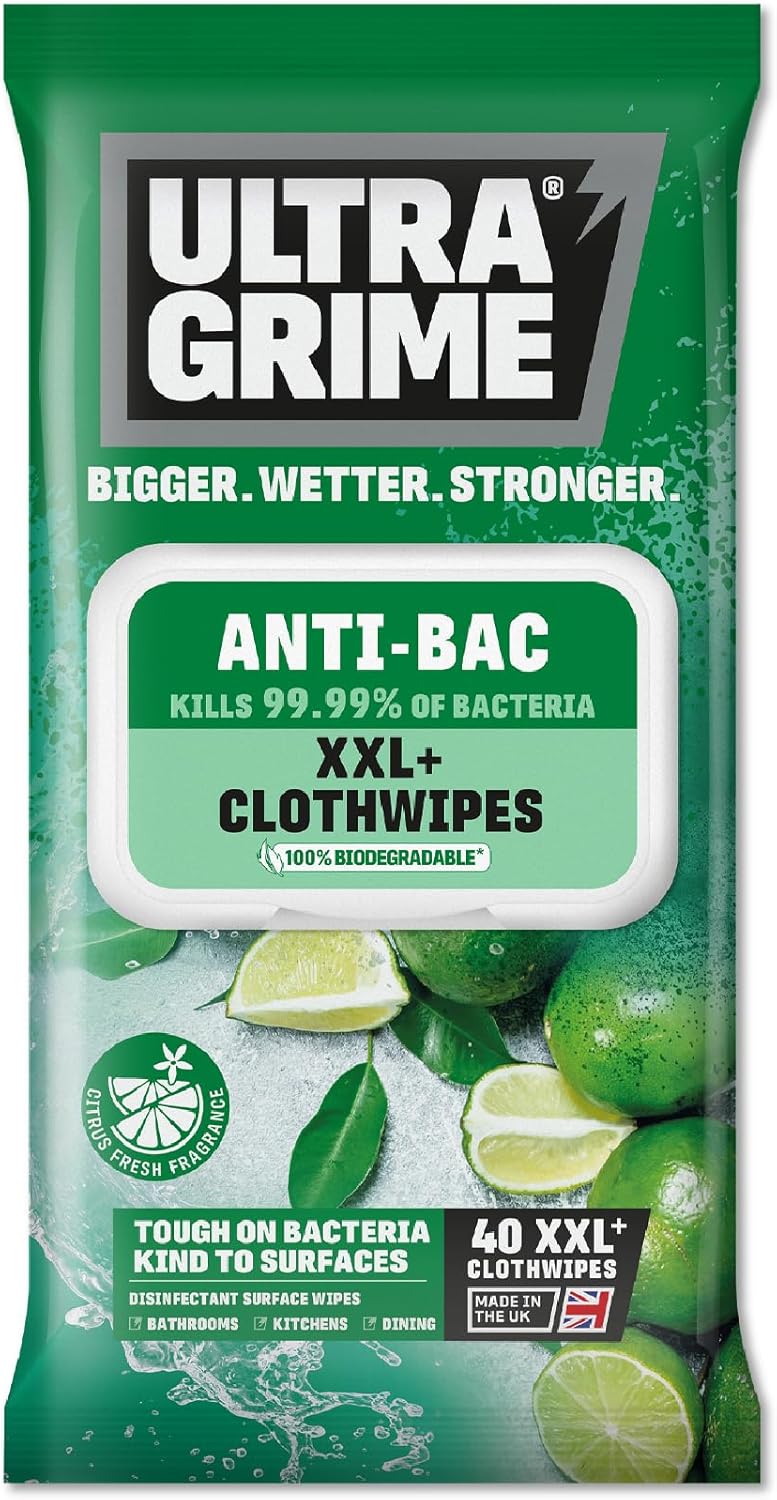UltraGrime Antibacterial Wipes 40 Thick Large Wipe Pack