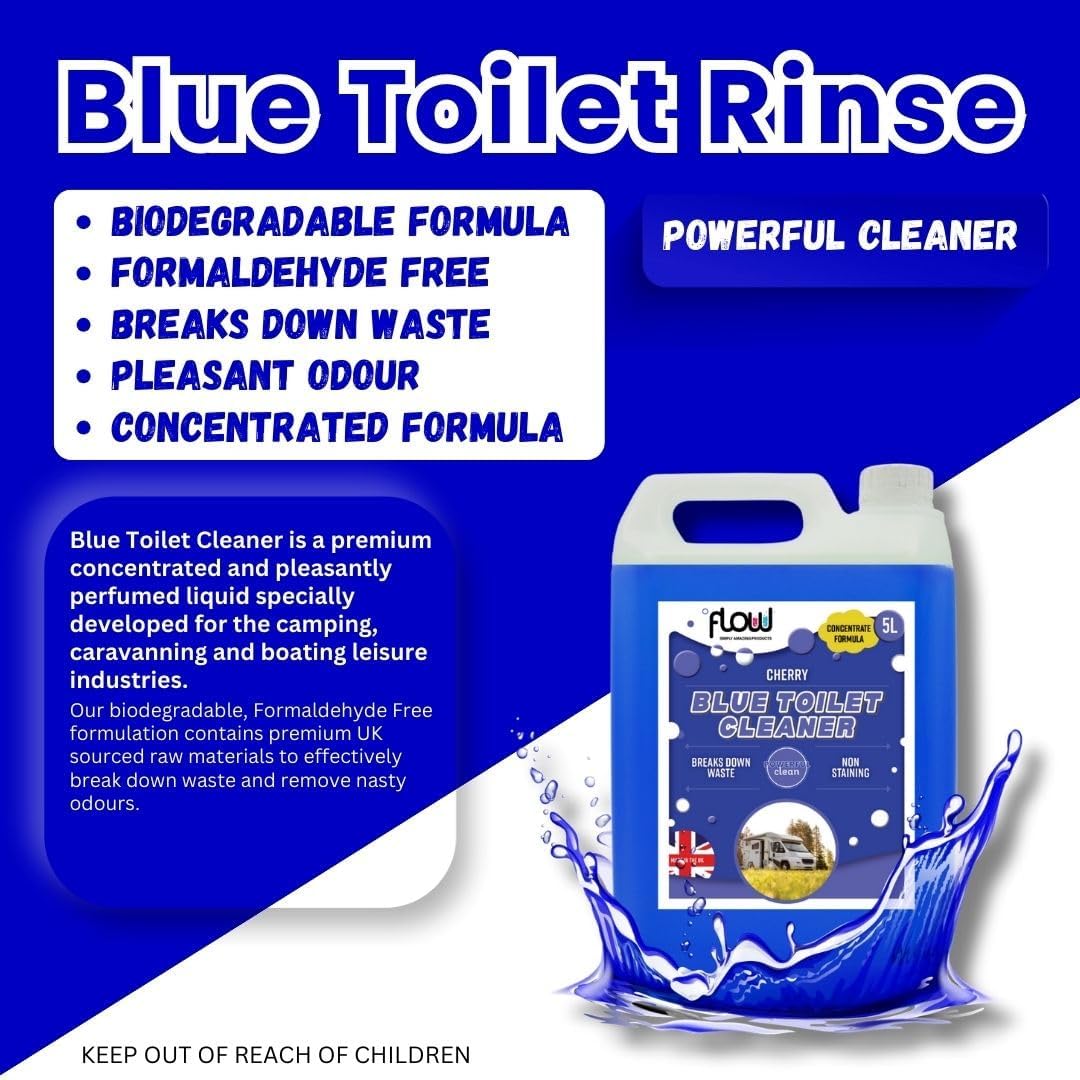 Flow Blue Chemical Motorhome & Caravan WC Toilet Cleaner 5 Litre.