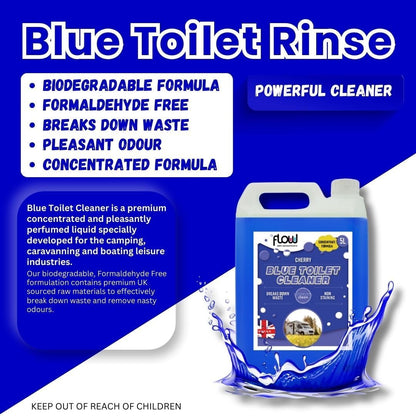 Flow Blue Chemical Motorhome & Caravan WC Toilet Cleaner 5 Litre.