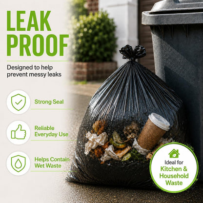 EcoBag 75L Super Strong Refuse Sacks, Heavy Duty Bin Bags | 1 x 40 Roll