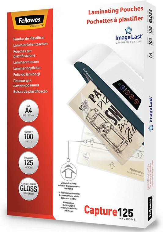 Fellowes A4 Capture Laminating Pouch 250 Micron (Pack of 100) 5307401