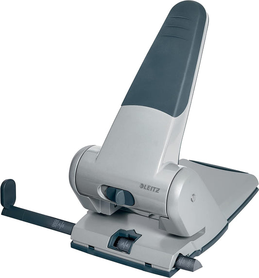 Leitz Heavy Duty 2 Hole Punch (Silver) 65 Sheets of 80gsm Paper