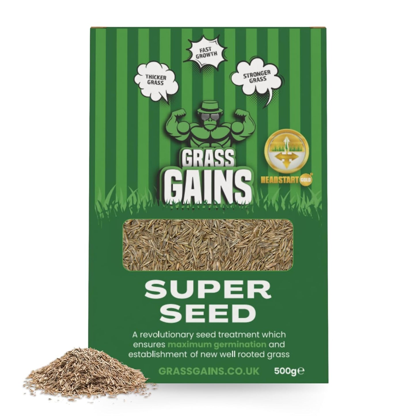 Lawn Seed 500g | Premium Grass Seeds Fast Growing for Patch Magic Lawn Repair | 1 x 500g