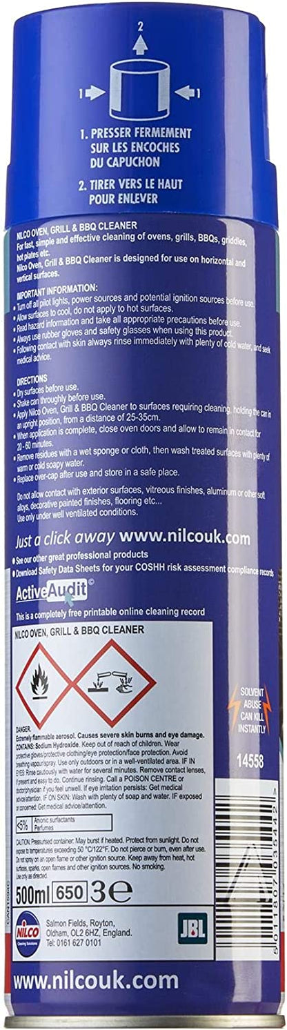 Nilco Professional Oven & BBQ Cleaner 500ml Aerosol Spray