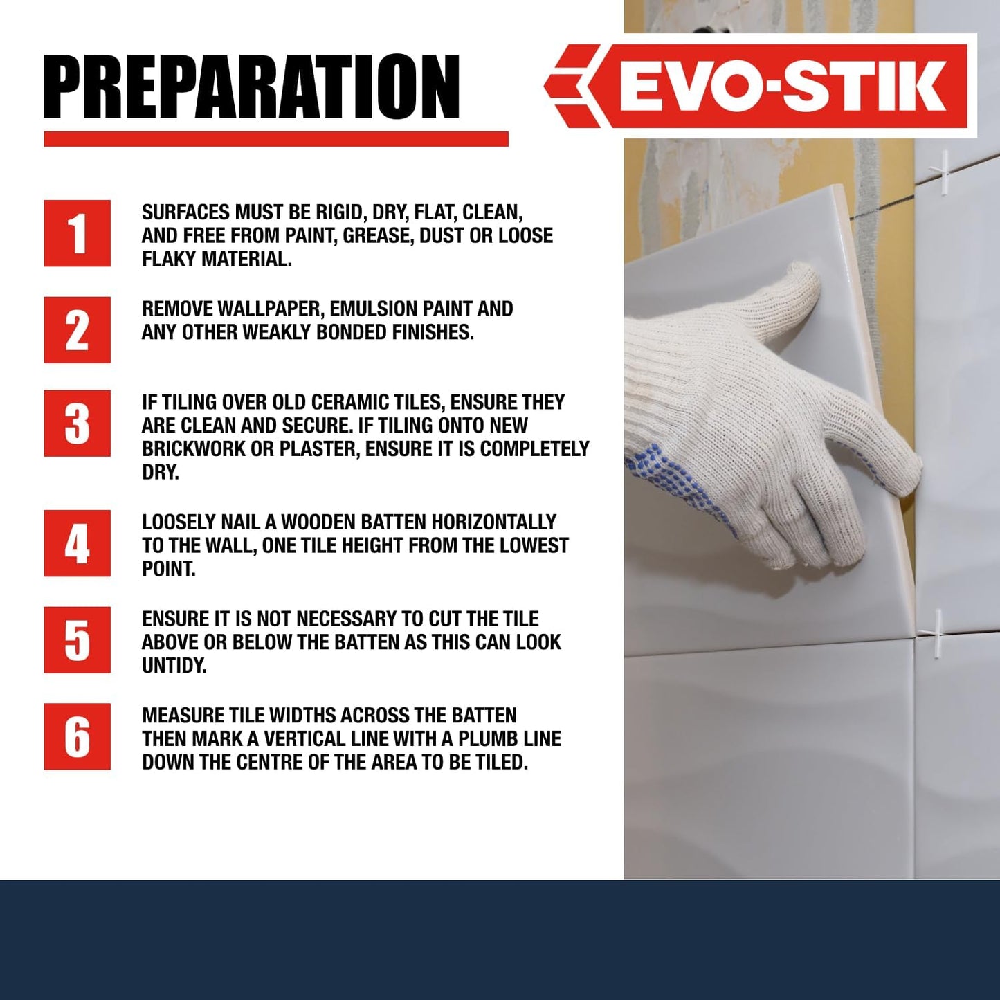 Evo-Stik Wall Tile Adhesive | Instant Grab | Multi Surface| 5L Tub
