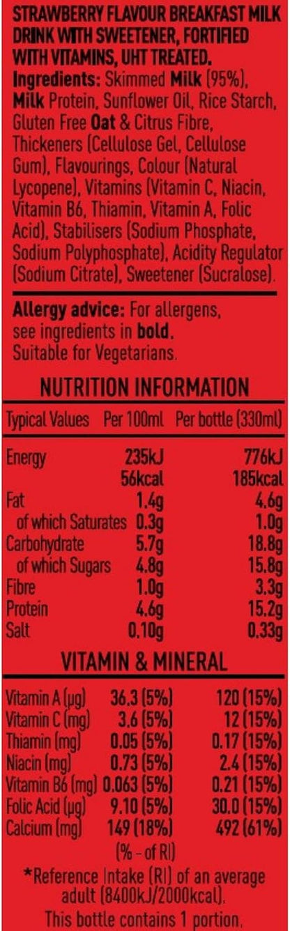 Fuel 10K Strawberry High Protein Breakfast Drink 8x330ml