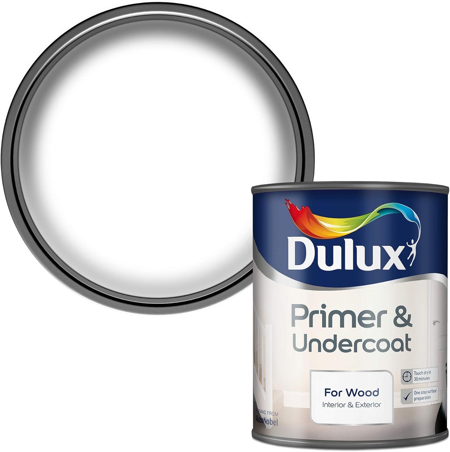Dulux Primer & Undercoat Paint For Wood - 2.5L White