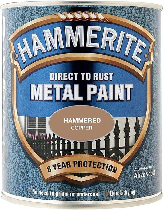 Hammerite 5092964 Direct To Rust Metal Paint - Hammered Copper Finish 750Ml