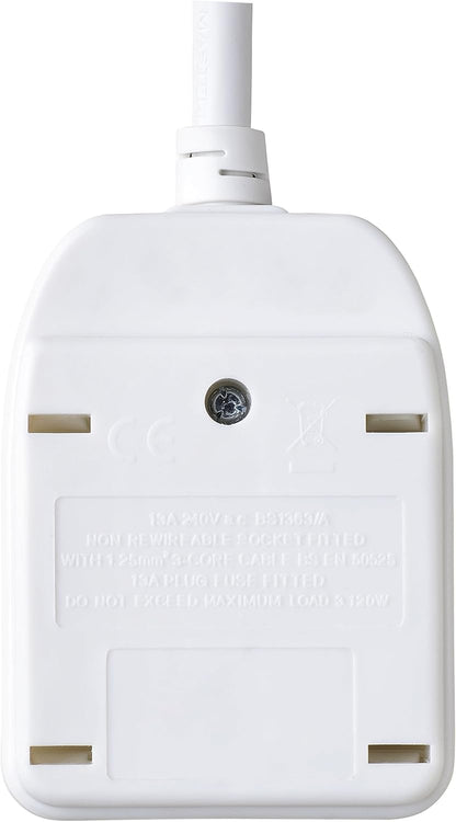 Masterplug Single Socket Long Extension Lead, 10 Metres, White