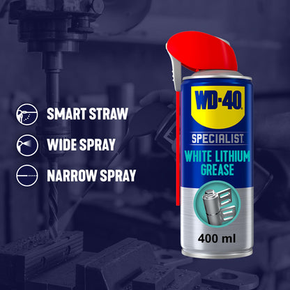 WD-40 Specialist White Lithium Grease Spray, 400ml.