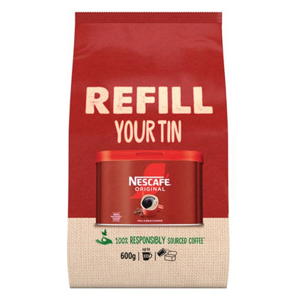 Nescafe Instant Coffee 600g Eco Refill for 750g or 1kg tin.