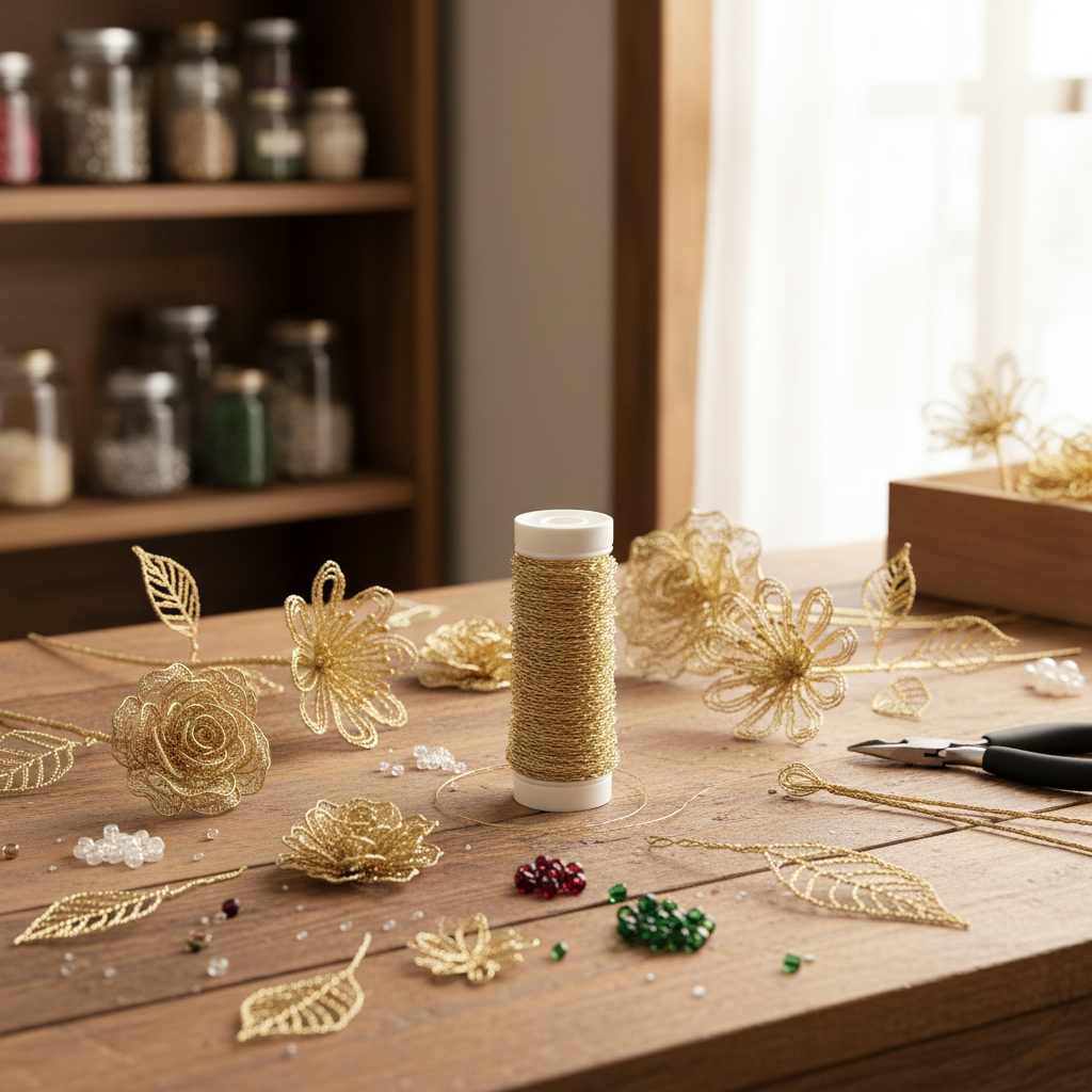 Oasis Floral Designs | Gold Bullion Wire | 25g x 30m Length