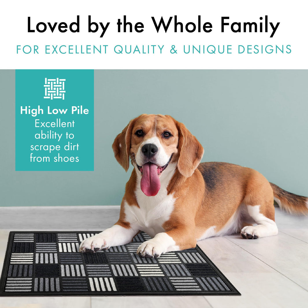 Scrape 'N' Sorb -Parquet Grey Large Doormat - 45x75cm