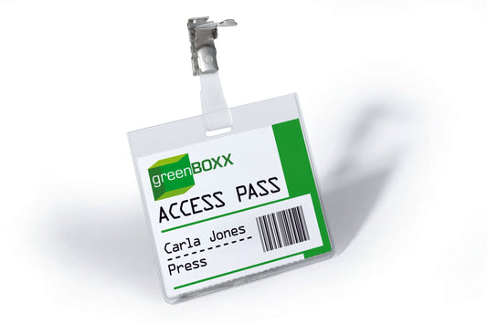 Durable Security Name Badge with Clip 60x90mm Clear (Pack 25) 800319