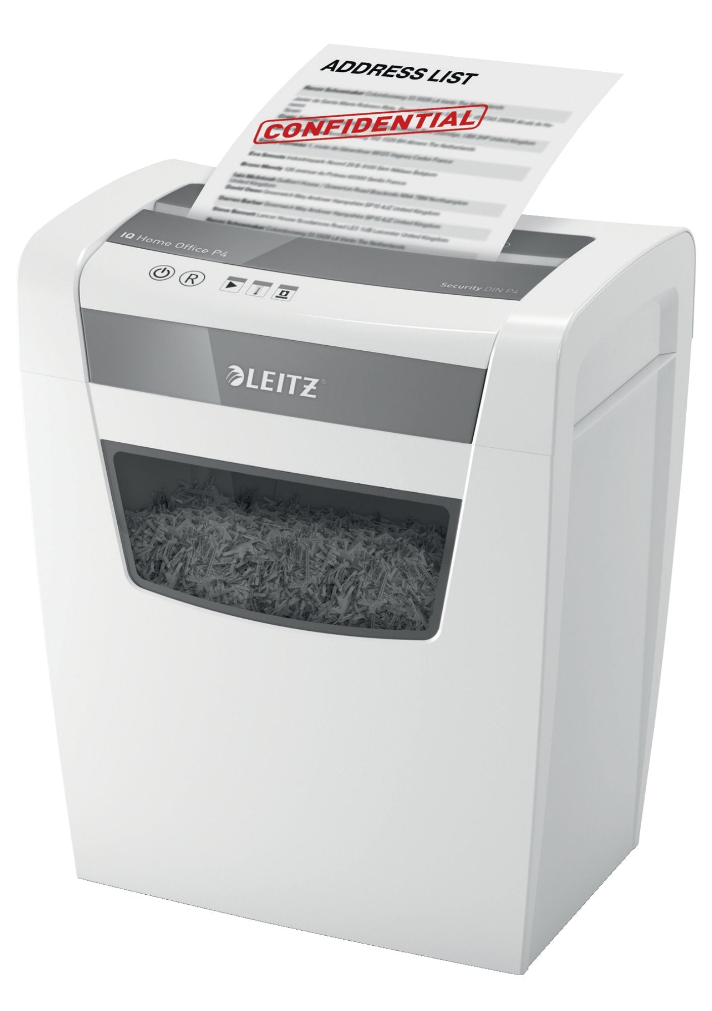 Leitz IQ Home Office Cross Cut Paper Shredder P4 23L White 80091000