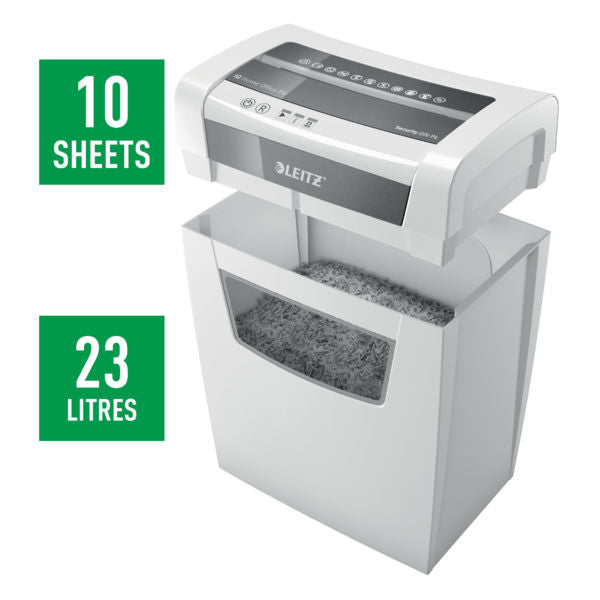 Leitz IQ Home Office Cross Cut Paper Shredder P4 23L White 80091000