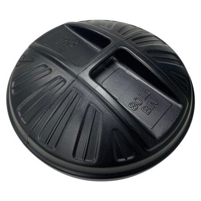 Fixtures Strata Shatterproof  Refuse Bin Secure Push On Lid Black 80L (GN343)