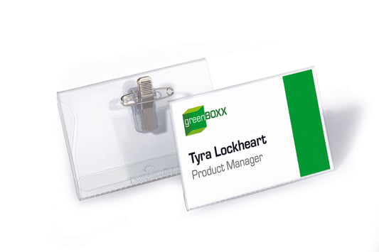 Durable Name Badge with Combi-Clip 54x90mm (Pack 50) 810119