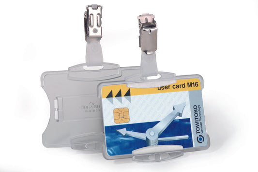 Durable Security Pass Badge Holder 54x85mm Clear (Pack 25) 811819